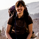 Joan Dudney backpacking in the Sierras